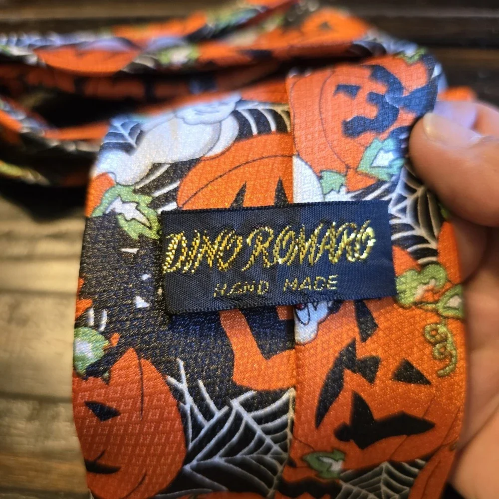 Halloween Holiday Neck Tie Costume‎ Pumpkins Ghost Witch Webs Classic Men's